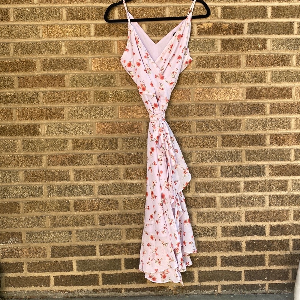 Lulu’s Lavender Floral Wrap Maxi Dress
